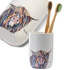 Image of Croydex Art by Steven Brown Angus McCoo Tumbler - Ceramic Toothbrush Holder,