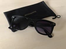 Image of Accessorize Sunglasses Black Classic Frame With Grey Tinted Lenses Plus Pouch