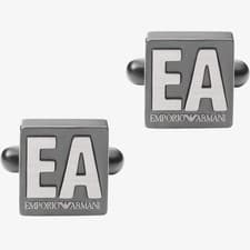 Image of Emporio Armani Mens New Logo Stainless Steel Cufflinks EGS2756060