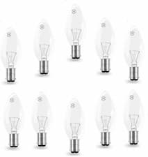 Image of 10 x 40W Clear Candle Light Bulbs SBC B15 Small Bayonet Cap Lamps