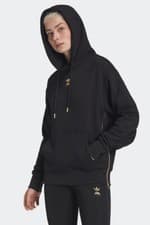 Image of Adidas Black Pullover Hoodie with Side and Underarm Zippers Women's 2XS 