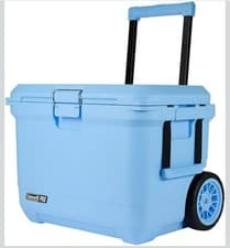 Image of Coleman Pro 55 QT Wheeled Cool Box Camping Campervan 5 Days Ice Retention