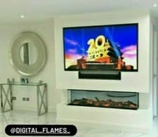 Image of 50 60 72 INCH HD+ PANORAMIC INSERT ELECTRIC FIRE 3 SIDED FULL GLASS TANK NEW