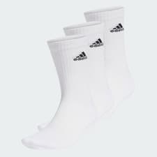 Image of ADIDAS CUSHIONED CREW SOCKS MENS UNISEX 3 PAIR PACK BLACK WHITE 6.5-8 8.5-10