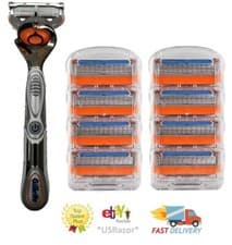 Image of 9 Gillette Fusion Flexball Power Razor Blades 8 Refill Cartridges Shaver Handle