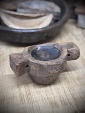 Image of Rustic Wooden Candle Holder / Church Candle Stand / Reclaimed Farmhouse Decor E