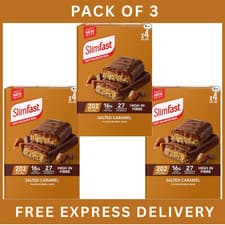 Image of SlimFast Salted Caramel Meal Bar 4x60g – Pack of 3