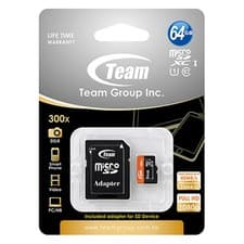 Image of Team 64GB Micro SDXC UHS-1 Class 10 Flash Card with Adapter