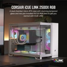 Image of CORSAIR iCUE LINK 2500X RGB Micro ATX Dual Chamber PC Case - White