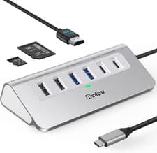 Image of Intpw Silver USB C Hub 9-in-1 Multiport Adapter with 4K HDMI PD 100W Charging