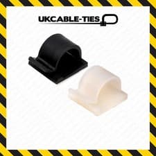 Image of Self-Adhesive Nylon Clips Fasteners for Wire, Cable, Conduit Black Natural/White