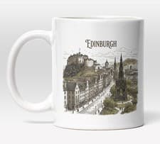 Image of Edinburgh Mug, Scotland Travel Gift, Scottish Cityscape Coffee Cup, UK Landmark