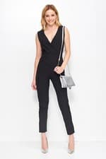 Image of Womens V-Neck Sleeveless Fitted Modern Wrap Classic Jumpsuit Playsuit FA597