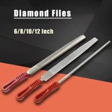 Image of 6/8/10/12 Inch Diamond Files Half-Round/Flat/Triangle/Round File Cut Blade