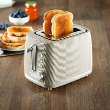 Image of Daewoo Cascade 2-Slice Textured Matte Toaster – Taupe