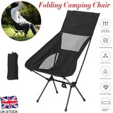 Image of Portable Folding Chair Outdoor Fishing Camping Beach Chair with Storage Bag UK