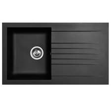 Image of Liquida KAVL860BL 1.0 Bowl Composite Reversible Black Kitchen Sink 860x500mm