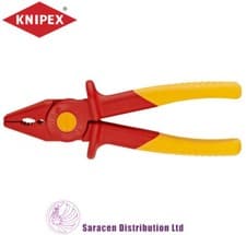 Image of KNIPEX VDE 1000V NSULATED PLASTIC FLAT NOSE PLIERS, 180mm - 98 62 01
