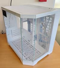 Image of CiT DS240 Dual Chamber Micro-ATX Gaming PC Case, White, Tempered Glass, Fan Hub