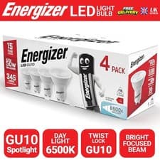 Image of Energizer LED GU10 Bulb 4.2W 50W 345lm 6500K Daylight 4 Pack S14426