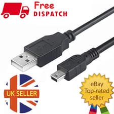 Image of 1M 2M 3M MINI USB 2.0 Cable Sync+Charge Lead Type A to 5 Pin B Phone Charger UK