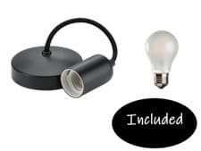 Image of 6" E27 Contemporary Pendant Set w/ Bulb | Anthracite/Matt White/Antique Brass