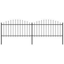 Image of Garden Fence with Spear Top Steel (1.25-1.5)x3.4 m Black vidaXL