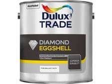 Image of Dulux Diamond Eggshell Paint Trade Pure Brilliant White Magnolia Cleanable Paint