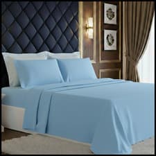 Image of 4PC Brushed Cotton Sheets Set Flannelette Thermal Fitted Flat Sheets Pillowcases