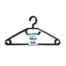 Image of Beldray Pack of 20 Classic Plastic Clothes Hangers with Horizontal Bar, Black