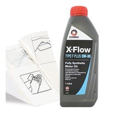 Image of Engine Oil Top Up Comma X-Flow Type F Plus 5w-30 1 LITRE 1L + Gloves Wipe Funnel