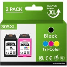 Image of 305XL Black Colour Ink Cartridges for HP DeskJet 2710 2710e 2800e 2810e Printer