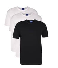 Image of Hugo Blue Mens Classic Crew Neck T-Shirt 3 Pack Medium White Black RRP £45