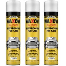 Image of Hammerite Waxoyl Aerosol Clear Rust Protection Spray Cars Doors Vehicle 400ml x3