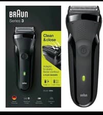 Image of Braun 300s Series 3 Mens Rechargeable Electric Shaver Razor Waterproof - BLACK