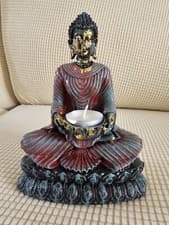 Image of Sitting Buddha Ornament Tealight Candle Holder buddah tea light meditating thai