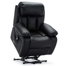 Image of CHESTER DUAL MOTOR RISER ELECTRIC LEATHER RECLINER ARMCHAIR HEATED MASSAGE CHAIR