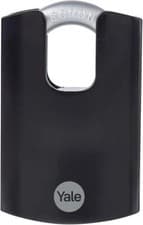 Image of Yale Padlock Closed Shackle Maximum Security Outdoor Weatherproof 62mm Black