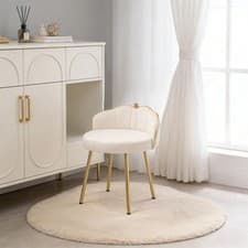Image of Vanity Stool Footstool Dressing Table Stool Bedroom Makeup Chair Seat Metal Legs