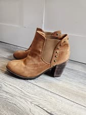 Image of BOBO Suede Chelsea Ankle Boots Stud Detail Brown UK 7 Slip On