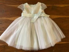 Image of Monsoon baby girl Occasion dress PALE BLUE Sequins GIFT wedding 6-12 MTH WOW!