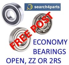 Image of ECONOMY BEARINGS 6000 TO 6311 OPEN ZZ 2RS VARIOUS MAKES YOU CHOOSE - FREE POST