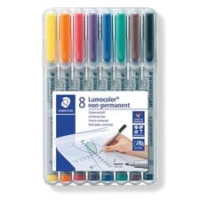 Image of Staedtler Lumocolor Non-Permanent Fine Markers Assorted Pack of 8 316 WP8