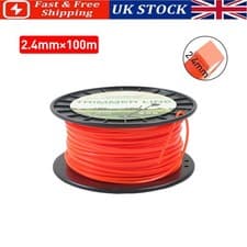 Image of Strimmer Line 2.4mm 100M Nylon Garden Grass Trimmer Heavy Duty Wire Strimmers UK