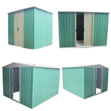 Image of Metal Garden Pent Apex Roof Shed Storage Container Yard 6x4 8x4 8x6 8x8 8x10FT