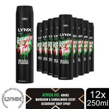 Image of Lynx XXL FIFA Edition Africa Body Spray 250ml 12 Pack Mens Deodorant 48H Fresh