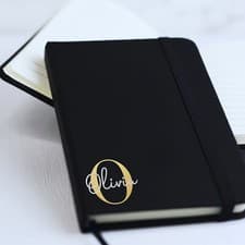 Image of Soft Touch Hardback Personalised A6 A5 A4 Monogram Notebook Lined Initial & Name