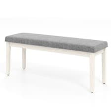 Image of COSTWAY Upholstered Dining Bench Modern Linen Padded Shoe Bench-Dark Grey