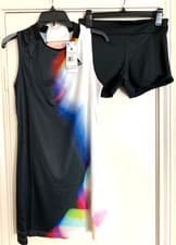 Image of Adidas World Cup Ladies White / Black Patterned Tennis Dress HF6330 Size Medium