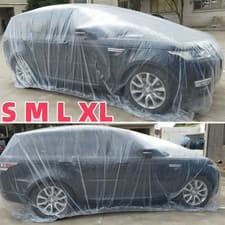 Image of 1-5 Clear Plastic Disposable Car Cover Temporary Universal Rain Dust Garage UK